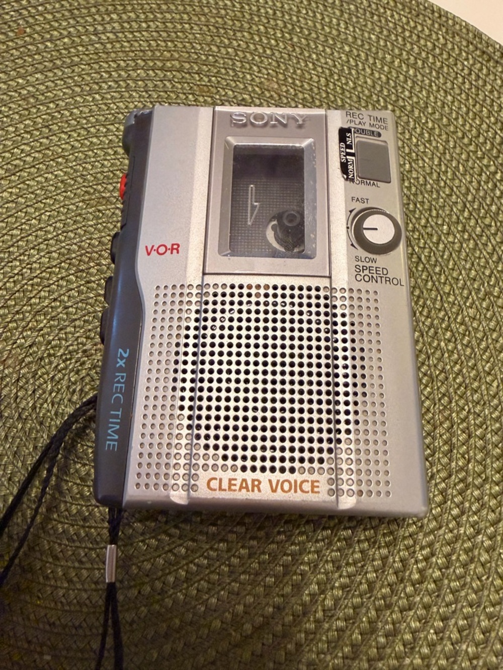 Sony Silver and Black Microcassette Recorder with Clear Voice